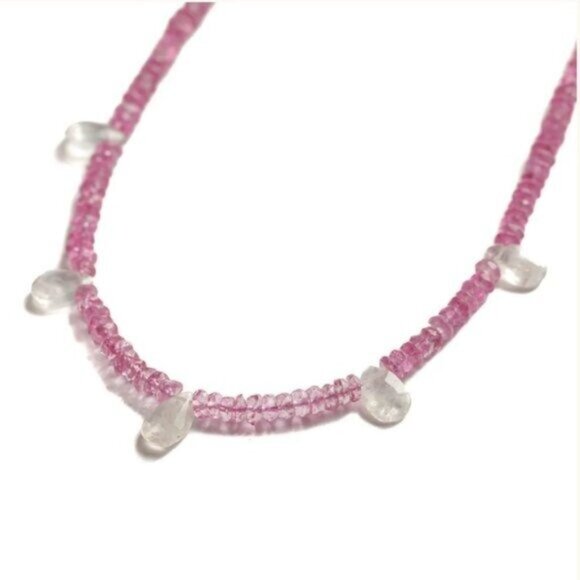 Pink Tourmaline & Moonstone Necklace Unique Handmade Necklace GORGEOUS & Unique - Picture 9 of 14